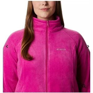 Plus Size Women’s Columbia Benton Springs Full-Zip Fleece Jacket Fuchsia Size 1X